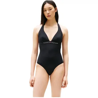 Tommy Hilfiger Damen Badeanzug Halter One Piece Neckholder, Schwarz (Black), XS