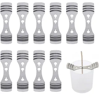 Dochthalter für Kerzen, Kerzendocht Halter, Docht Zentriervorrichtung, 3 Löcher Kerzendocht Zentriervorrichtung, Kerzenkernhalter Kerzenkern-Zentriervorrichtung für Kerzen zum Selbermachen, 10 Pack