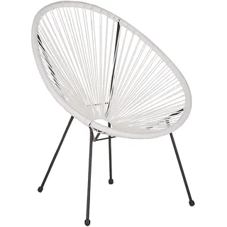 Beliani Acapulco II Gartensessel 70 x 90 x 85 cm weiß/schwarz