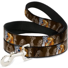 Buckle Down dl-wdy372-n Pet Leash-Lady und Tramp 2-Poses/Spaghetti Kiss Szene Browns, 4 'L/5,1 cm W