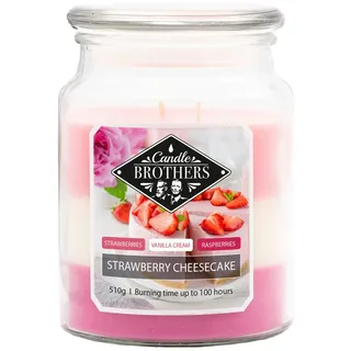 Candle BROTHERS Strawberry Cheesecake Duftkerze 510 g rosa-weiß