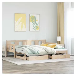 vidaXL Tagesbett Ausziehbar mit Schubladen 90 x 200 cm braun