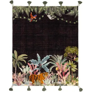 Wylder Tropics Midnight Jungle Überwurf aus Samt mit Quasten