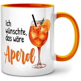 Seness Ich wünschte das wäre Aperol Tasse mit Spruch lustig, Kaffeetasse, Witzige Alkohol Geschenke für Frauen, Aperol Geschenk Kollegin, Holy Aperoli, Abschiedsgeschenk Kollegen Büro, beste Freundin