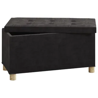 VCM Truhenbank Sizos L Schwarz 76 x 38 x 40 cm