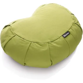 BODYMATE Halbmond Yogakissen 42cm lang 30cm breit und 15cm hoch mit Buchweizen-Spelz Füllung – Maschinenwaschbarer Bezug aus 100% extra dicker Baumwolle – Meditationskissen – Sitzkissen