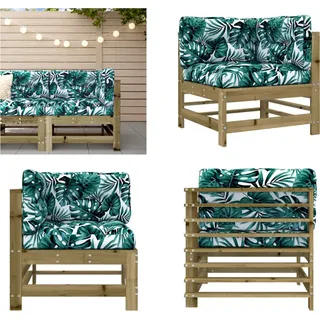 vidaXL Ecksofa mit Kissen Kiefernholz Imprägniert - Ecksofa - Ecksofas - Gartensofa - Outdoor Sofa - Braun