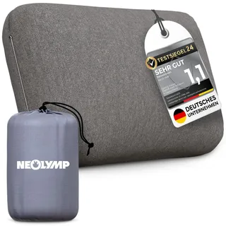 NEOLYMP Reisekissen Memory Foam 50x30x10 cm - kompaktes ergonomisches Kissen atmungsaktiv & waschbar mit Tragetasche - Camping Kissen & Flugzeug Kissen fürs Reiseformat (Reisekissen)