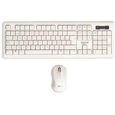 iggual - Tastatur Maus Set Kabellos | 2,4 GHz Wireless Maus und Tastatur Weiß - Kompatibel mit Windows, MacOS und Linux | Abmessungen 115 x 60 x 40 mm
