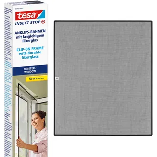 Tesa Fliegengitter Insect Stop Clip On 100 x 120 cm Anthrazit