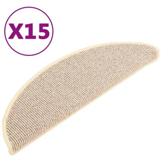 Stufenmatten 15 Stk. 56x17x3 cm Weiß und Braun Halbrund - Weiß
