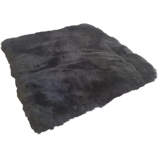 Naturasan Merino-Lammfell Sitzkissen 40x40 cm (Schwarz) – weiche Sitzauflage aus echtem Lammfell, dekorativ & temperaturausgleichend, für Stuhl, Bank, Hocker, Sofa – pflegeleicht