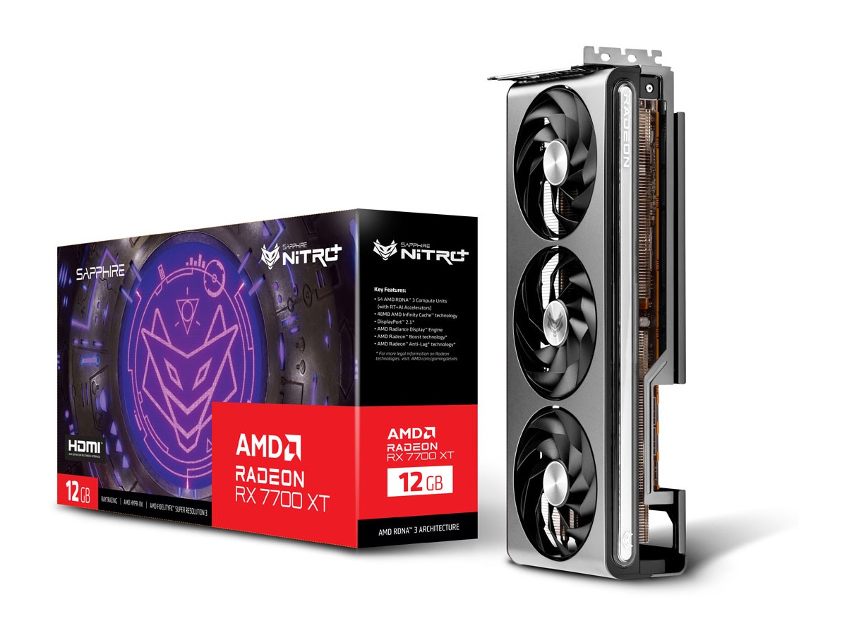 Bild von Nitro+ Radeon RX 7700 XT, 12GB GDDR6, 2x HDMI, 2x DP, lite retail (11335-02-20G)