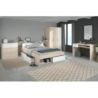 Parisot Jugendzimmer-Set »Most« weiß (akazie, weiß), B/H: 160cm x 200cm, Schlafzimmermöbel-Sets, Jugendzimmer-Set