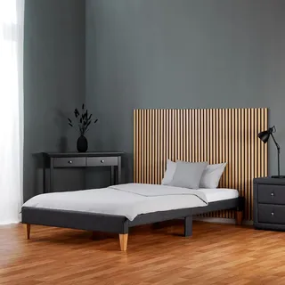 Homestyle4u Polsterbett 90 x 200 cm Grau