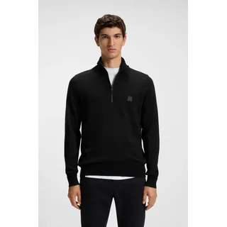 Boss Herren, Kanobix S Pullover aus Baumwolle, und Kaschmir, mit Troyerkragen Schwarz001 M,
