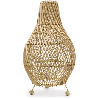 Rattan Tischlampe - Natürlich Weidenkorb - H:39 CM ,L: 24 - Brand Neu & Verpackt