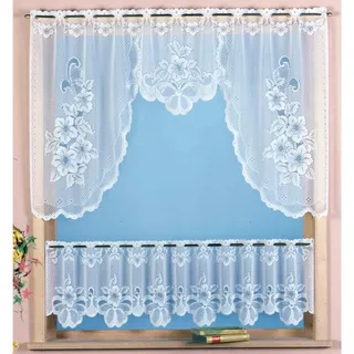 WECKBRODT Scheibengardine »Provance« Stangendurchzug 2 Stk. tlg. Bistro, Jacquard, floral, geblümt, 2teiliges Set, Gardine, Store, weiß