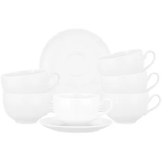 SELTMANN WEIDEN Milchkaffeetasse mit Untertasse 0,35 l Weiß 6 St.