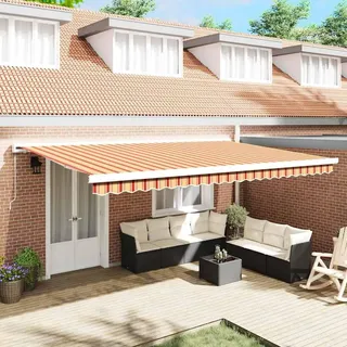 Einziehbare Markise Gelb und Orange 500 x 300 cm - Gelb