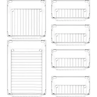 Schminktisch-Organizer, 6-teilig, Ladestation, Kleiderbox - Transparent