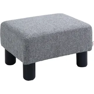 Homcom Fusshocker, Polsterhocker, Stoff, Grau , Textil , 30x24x40 cm , Wohnzimmer, Sessel, Hocker & Hockerbänke, Sitzhocker