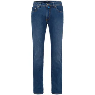 Slim-fit-Jeans PIERRE CARDIN "Lyon Tapered", Herren, Gr. W32/L30, Länge 30, blau (ocean blau stonewash), Obermaterial: 70% Baumwolle CO. 24% Lyocell CLY. 4% Polyester PES. 2% Elasthan EL., uni, slim fit, Jeans Slim-fit-Jeans, mit stilvollem Anspruch