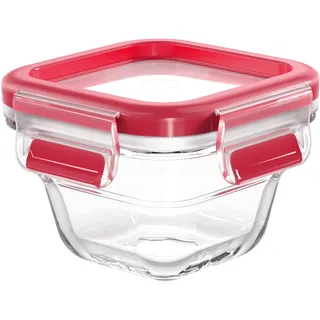 Emsa Clip & Close Glas quadratisch rot 0,18 l 2-teiliges Set