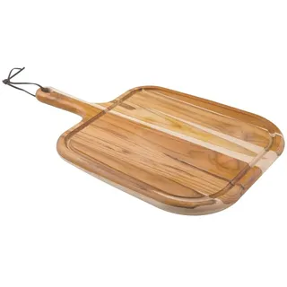 TRAMONTINA Steakbrett Provence, aus Teakholz und Mineralöl-Finish, zum Schneiden und Servieren, modernes und praktisches Design, mit Griff, Größe 40 x 27 x 1,8 cm