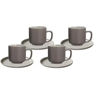 Ritzenhoff & Breker Espressotasse mit Untertasse 0,1 l Taupe 4 St.