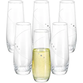 NUPTIO Sektgläser Hochzeit Geschenk Becher: Satz von 6 Gläser 200mL Hochzeitstag Hochzeitsgeschenk Braut Champagner Brautpaar Gravur Einzug Gifts Prosecco Wedding Verlobung Bridesmaids Klar