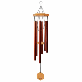 Windspiel für Menschen, die ihre Nachbarn mögen, beruhigende melodische Töne und solide konstruiertes Bambus/Aluminium-Glocke, Veranda, Garten oder Hinterhof.