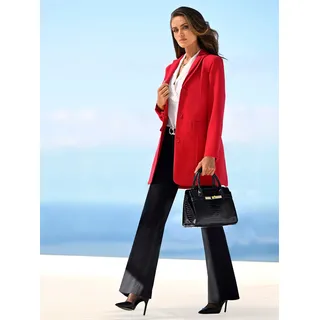 Longblazer HEINE "Longblazer", Damen, Gr. 42, rot, 95% Polyester, 5% Elasthan, Blazer Longblazer