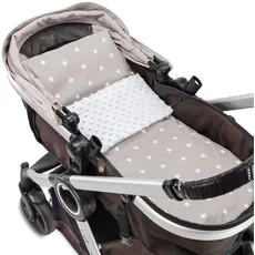Babydecke Kuscheldecke Baby 75x60 cm - Minky Decke mit Kissen 30x35 cm Neugeborenen Schmusedecke Kinderwagen Set Sternen