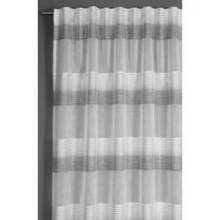 GARDINIA Sehlbach "Schal Blockstreifen, grau, B:140cm H:175cm, Polyester, Gardinen, Gardine, mit Gardinenband, und verdeckten Schlaufen