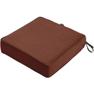 CLASSIC ACCESSORIES Montlake Outdoor-Sitzkissen, wasserabweisend, quadratisch, Stuhlkissen für Terrassenmöbel, Outdoor-Kissenbezug, Heidekraut Henna Rot, 63,5 x 63,5 x 12,7 cm