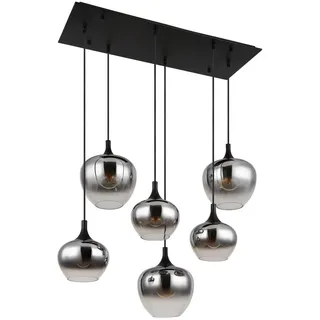 Hängeleuchte , Schwarz , Metall, Glas , 42x120x86 cm , Lampen & Leuchten, Innenbeleuchtung, Hängeleuchten, Pendelleuchten