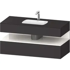 Duravit Qatego Einbauwaschtisch mit Konsolenwaschtischunterbau, 1200x550x600mm, Nische Weiß Hochglanz, QA4787022, Farbe: graphit supermatt