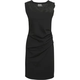 KAFFE Kleid India Damen Kleid Cocktailkleild Ärmellos Elegant Spitze Knielang Spitzenkleid S, Black deep