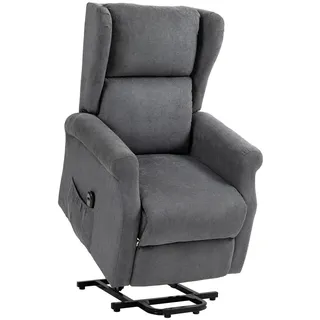 Homcom Fernsehsessel mit Aufstehhilfe Textil 94 x 111 x 74 cm Dunkelgrau elektrisch