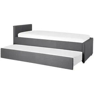 Beliani Tagesbett 90/200cm Dunkelgrau Marmande , Textil , 90x200 cm , Schlafzimmer, Betten