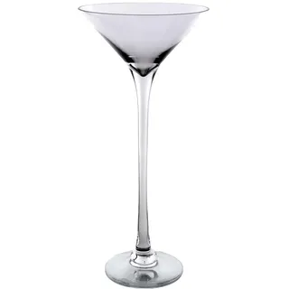 DRW Bodenvase mit Glasfuß, transparent, 20 x 20 x 80 cm