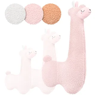 Engelshof Alpaka Kuschelkissen Lama Kuscheltier Seitenschläferkissen XXL plüschtier; Stofftier für Teenager, Mädchen und Jungen, Alpaka Geschenk, Schmusekissen, Plüschkissen Kuscheltier Rosa 130cm