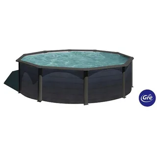 Gre Pool-Set , Anthrazit , Metall , 120 cm , Freizeit & Co, Pools & Wasserspass, Stahlwandpools