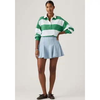 Midirock LEVI'S "GODET MINI SKIRT", Damen, Gr. 29, of course stone, Denim/Jeans, Obermaterial: 55% Baumwolle, 45% Lyocell, unifarben, normal kurz, Röcke Midirock, Denim-Faltenrock