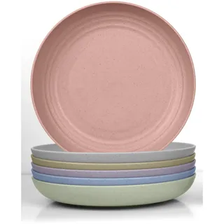 JSYMJSY Tiefe Teller 25 cm Bunt 6er Set