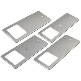 Kalb Material Für Möbel kalb | LED Unterbauleuchten silber 5W- sehr flache Küchenleuchte mit Touch-Dimmfunktion Einbaustrahler Einbauspot, Auswahl:4er Set warmweiss