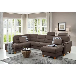 Home Affaire Wohnlandschaft Mikrofaser U-Form 3-Sitzer Braun
