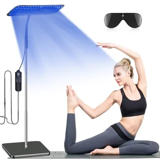 Solarium Für Zuhause,50WTragbare Bräunungslampe mit solarium brille,Bräunungslampe Mit Versenkbarem Sockel,225PCS 460NM+490NM Blaulichttherapie Perlen,Gesichtsbräuner für den Heimgebrauch