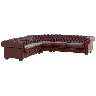 Woodkings Ecksofa Chesterfield III rot - Rot